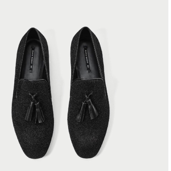 ZARA GLITTER LOAFERS WITH TASSEL BRAND NEW - Picture 4 of 6